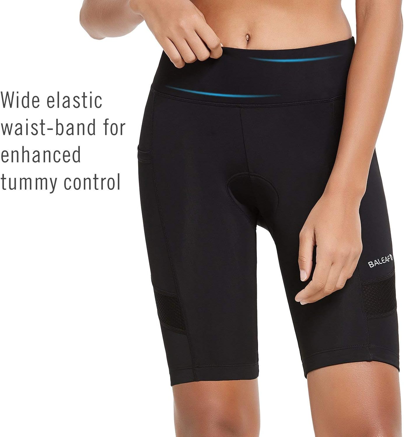 BALEAF Womens Bike Shorts 3D Gel Padded Wide Waistband UPF 50+ for Cycling, Spinning, Road Bike: Clothing