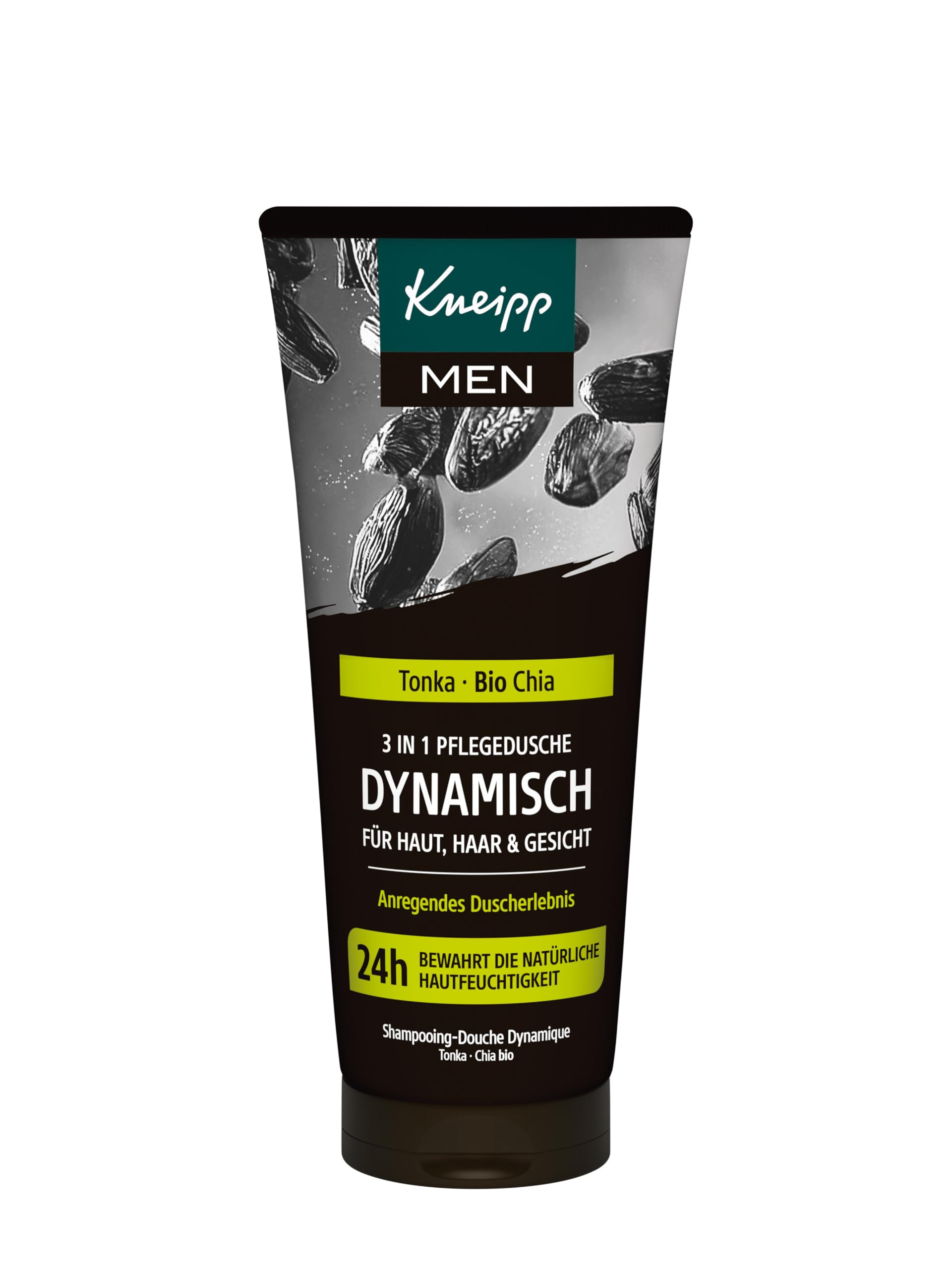 Kneipp MEN 3 in 1 Dynamisch Pflegedusche - Multipack - Mit Extrakten aus Tonkabohne und Bio Chia - Duschgel für Haut, Haar & Gesicht - 6 x 200ml 2