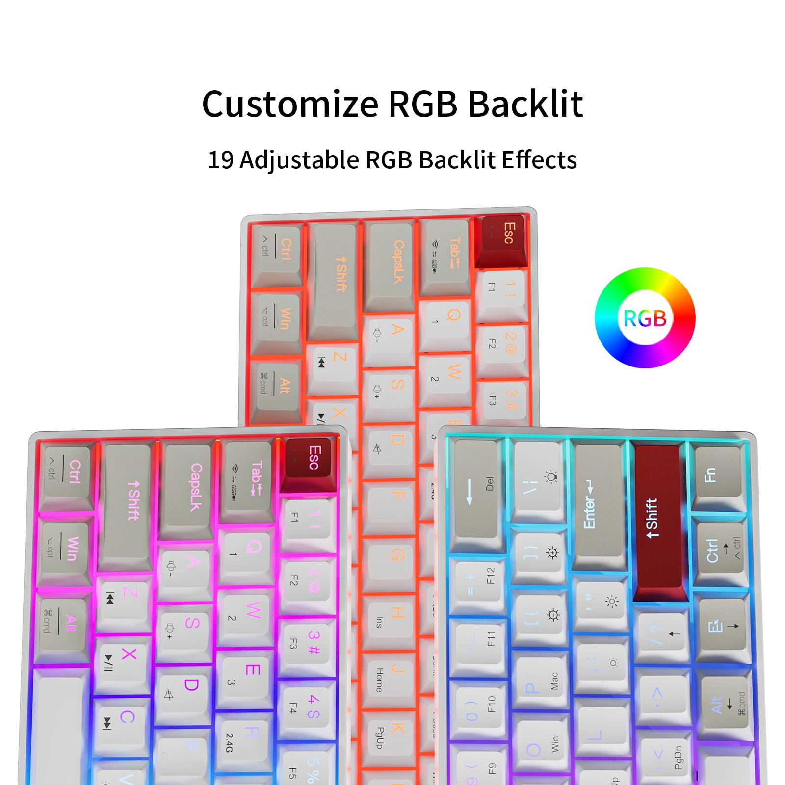 Newmen Gm610 Wireless Mechanical Gaming Keyboard Rgb Backlighting And Hot-Swappable Switch Design