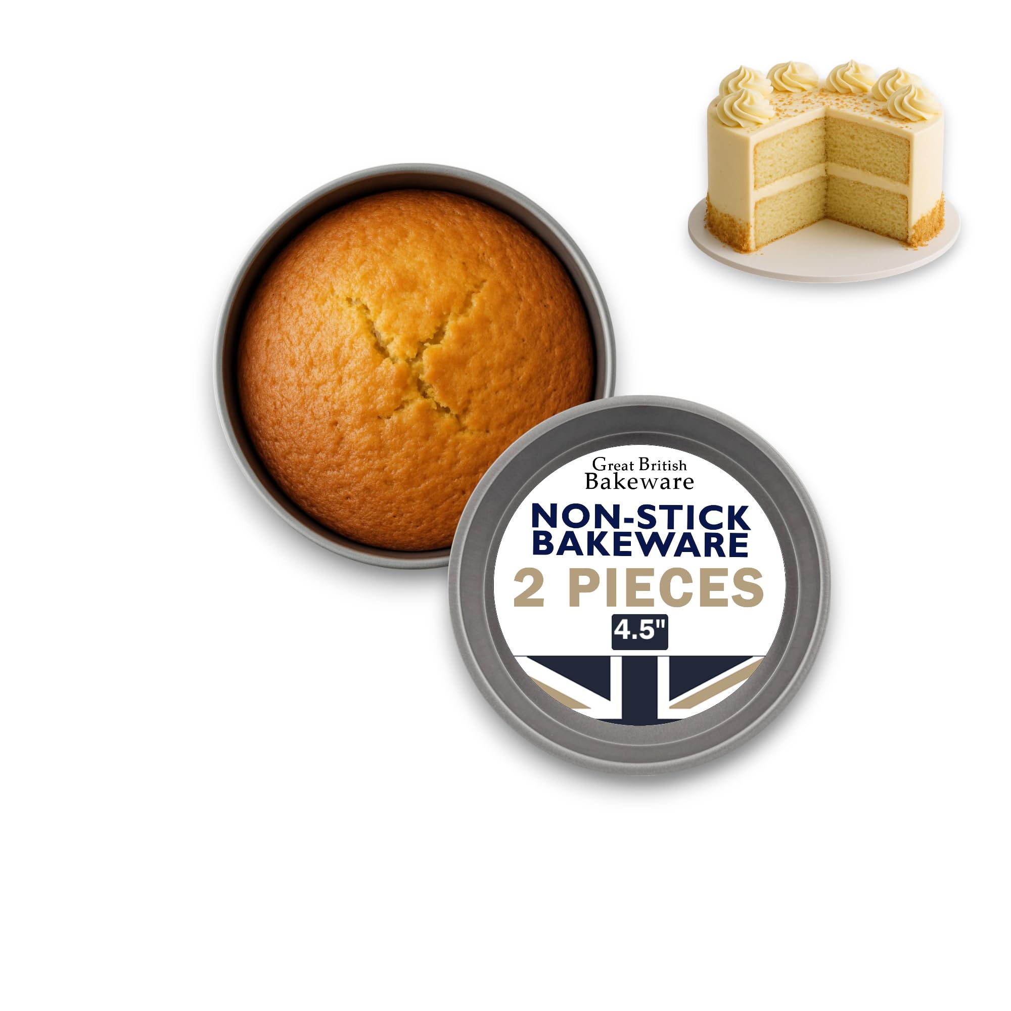 Samuel Groves Deep Pie Tin 2X 4.5” (11.5cm) Individual Superior Double Coated Non Stick Made in England