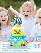 Yiran 14th Birthday Candles Blue 1 4 Numeral Cake Topper 2pc view 4