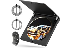 Homlab Cd Player for Car - External Car CD Player with Steering Wheel Remote, Plug & Play USB/AUX Connection, Portable CD Player for Cars, Anti-Shock Noise Reduction, Hidden Cable Storage