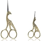 BIHRTC 4.5 Inch Stork Scissors and 3.6 Inch Small Embroidery Scissors Stainless Steel Tip Classic Scissors DIY Tools Dressmak