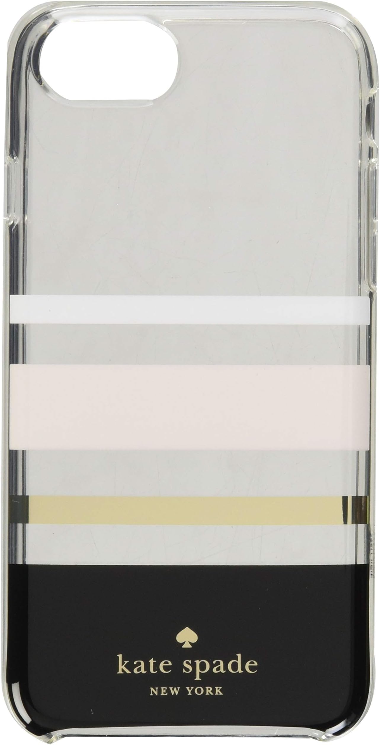 Incipio Apple iPhone 6/6S/7/8 Kate Spade Hard-Shell Case - Charlotte Stripe Black/Cream/Blush/Gold Foil