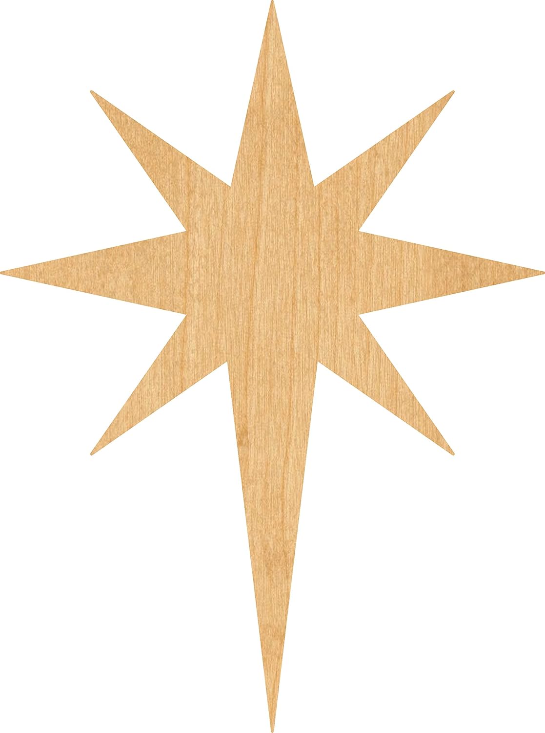 Mixed Media - Bethlehem Star Laser Cut Out Wood Shape Craft Supply - 2