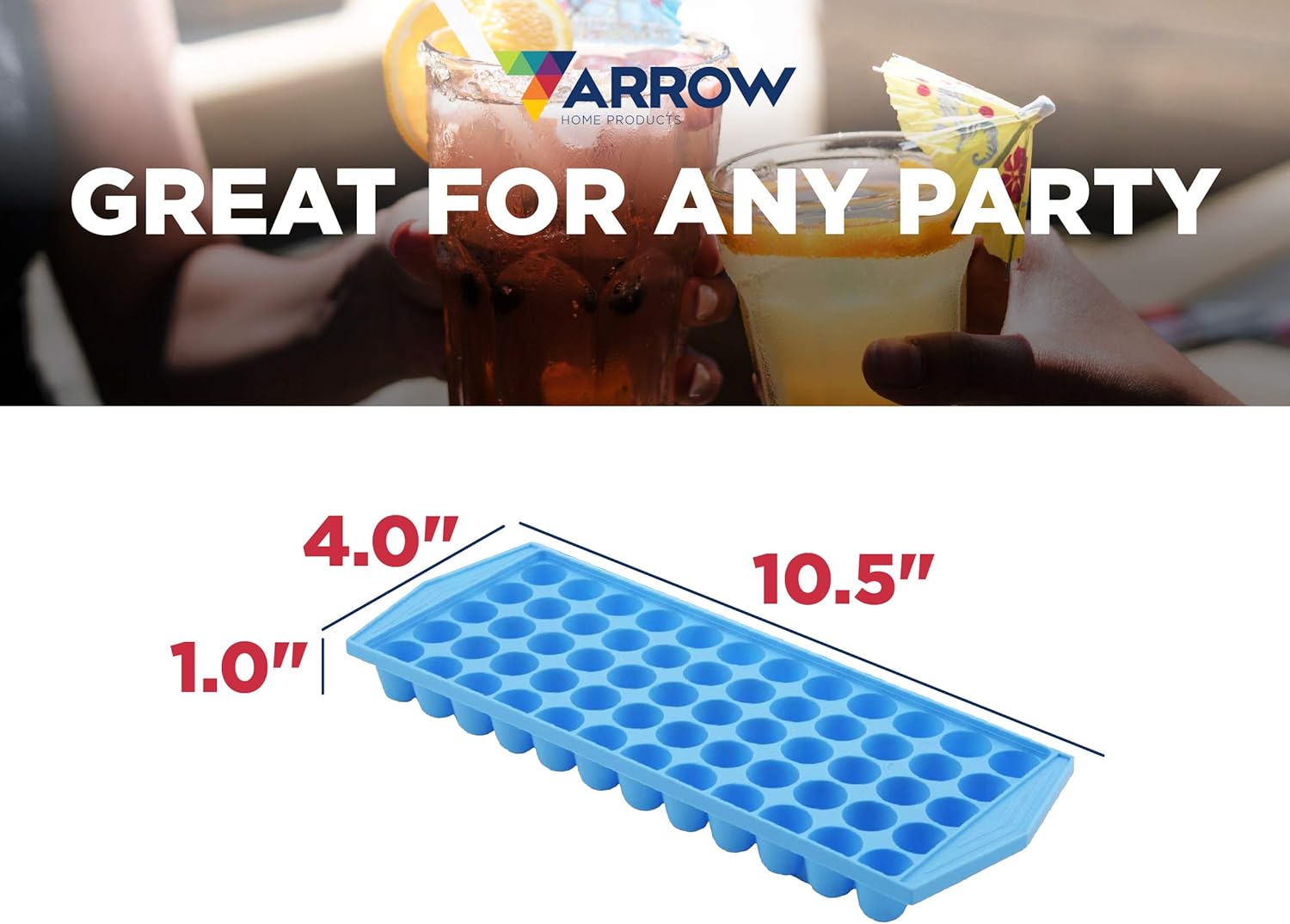Arrow Home Products Arrow 60 Cube Ice Tray (3 Pack), Blue: Kitchen & Dining
