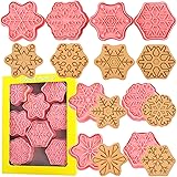 Crethinkaty Snowflake Cookie Cutters Set, 8pcs Plastic Snowflake Cookie Cutter- Snowflake Cookie Cutters for Kitchen Baking