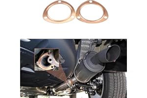 RGOAANC 2PCS 3"Copper Header Exhaust Collector Gaskets, Exhaust Gasket, Car Accessories Exhaust Pipe Gasket, Automotive Exhaust Systems & Parts Compatible with BBC/SBC (3 Inches)