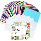 UCEC 51 Pack 9.5"X12" Smart Removable Vinyl Compatible with Cricut Joy Xtra | Smart Cutting Machine, Removable Vinyl Adhesive and Transfer Tape Matless Cutting for Party Decoration, DIY Mug, Car Decal