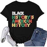 VQD Black History Month Shirts for Women Africa American Tshirts Black Pride Tee Tops