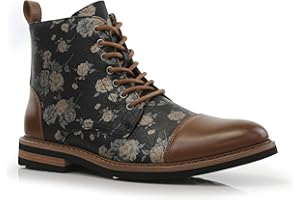 Polar Fox Men's Ankle Dress Boots | Lace-up Casual Fashion Boot Collection | Cap Toe & Plain Toe Styles