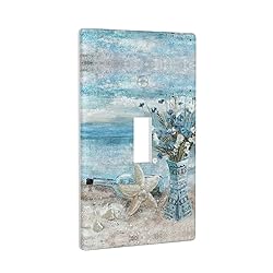 Daisy Flower Blue Beach Single Toggle Light Switch