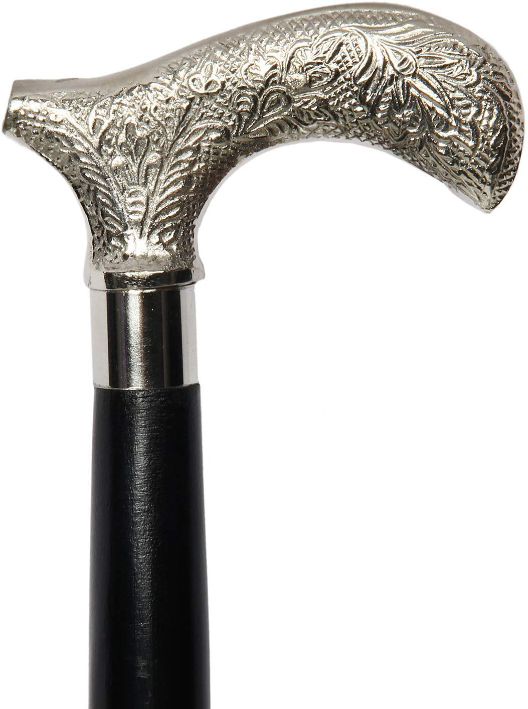 Nautical Brass Designer Silver Handle Black Color Wooden Walking Stick Cane