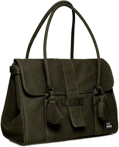 Naty Nappy Bag Green Organic Cotton GOTS Certified Magnetic Closure