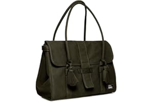 Eco by Naty Unisex's Satchel Diaper Bag Green, Made of GOTS Certified Organic Cotton, Magnetic Closure