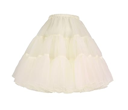 Flora® 50er Jahre Rock n Roll Hoopless Short Unterrock/Feines Tutu Petticoat, 18' Länge
