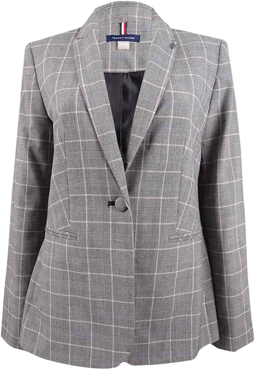 tommy hilfiger women's plaid blazer