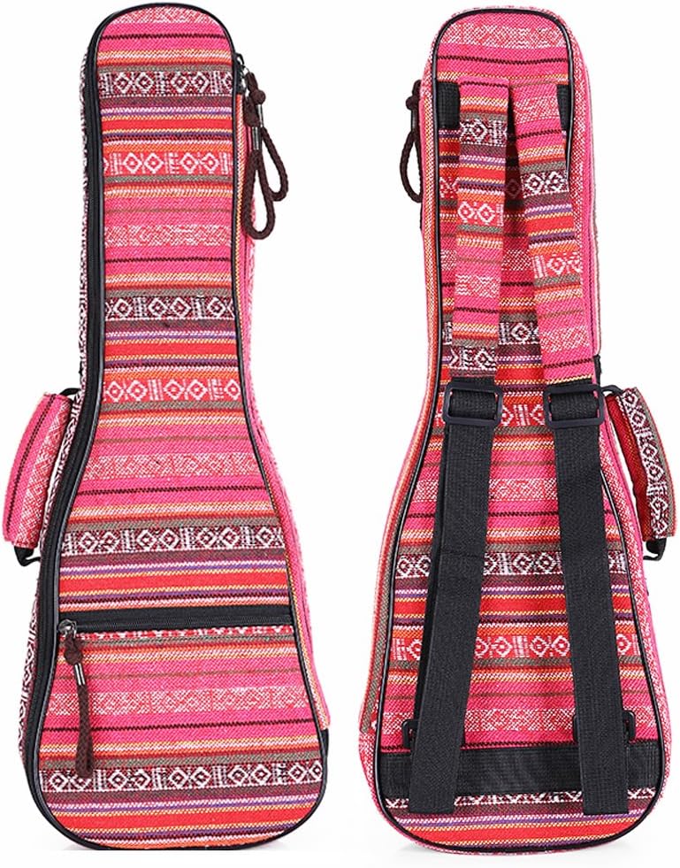 ZEALUX Seriers Of Bohemian style Adjustable Shoulder Strap 10MM Sponge Fill Ukulele Case Bag & Uke Case (23/24 in, Bohemia-G)
