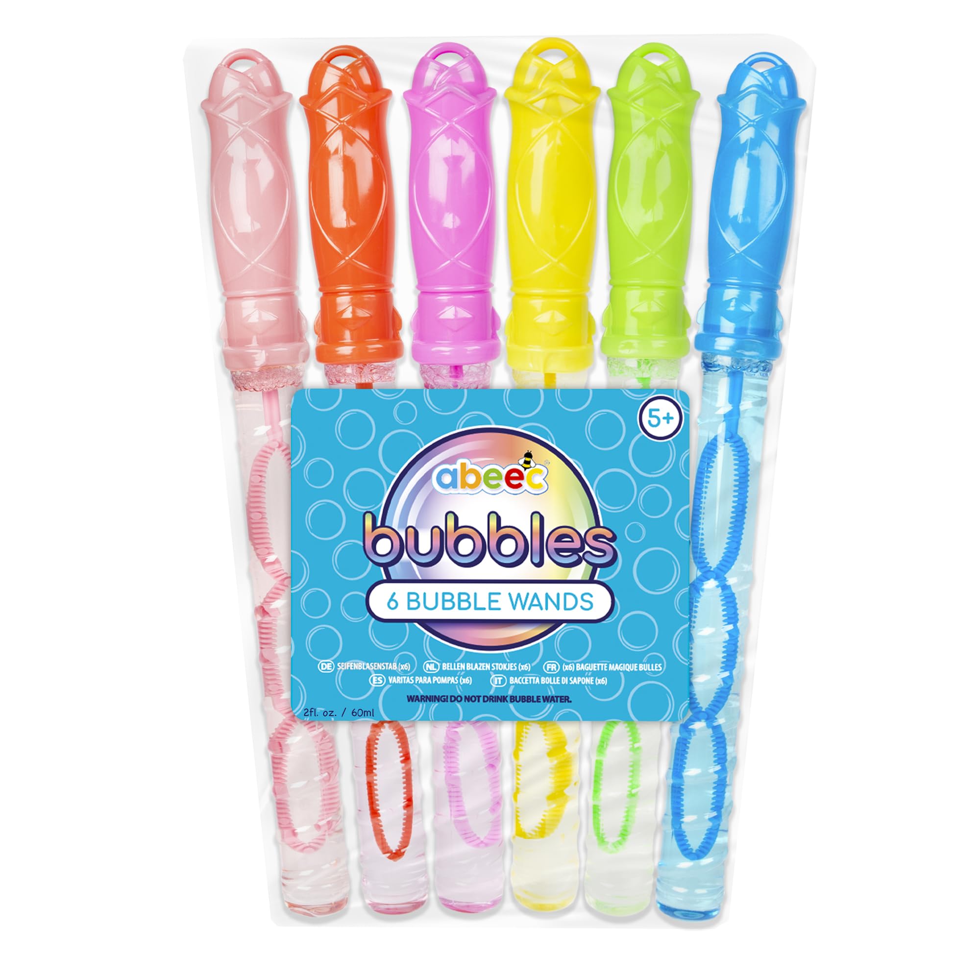abeec 60ml Bubble Swords Pack Of 6 – Bubble Wands - Bubbles Party Bag Fillers - Kids Bubbles For Party Bags - Bubbles For Children Multipack - Outdoor Toys For Kids