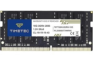 Timetec Premium 16GB DDR4 2666MHz PC4-21300 Non-ECC Unbuffered 1.2V CL19 2Rx8 260 Pin SODIMM Laptop Notebook PC Computer Memo
