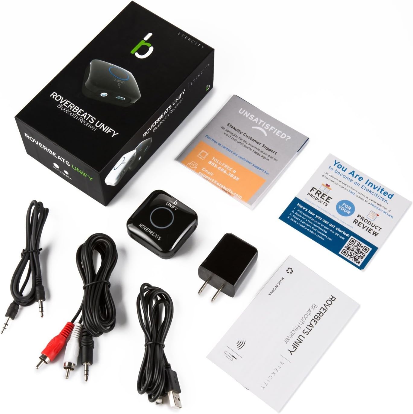 Etekcity Bluetooth Receiver, NFC-Enabled Bluetooth Audio Adapter for Music Streaming Sound System, Bluetooth Transmitter for Receiver A/V RCA and Car Stereo 3.5mm AUX Input, Unify: Electronics