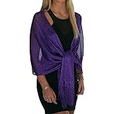 ShineGlitz Shawls and Wraps for Evening Dresses, Metallic Glitter Shawls for Women, Sparkling Wedding Giving Shawl Gift