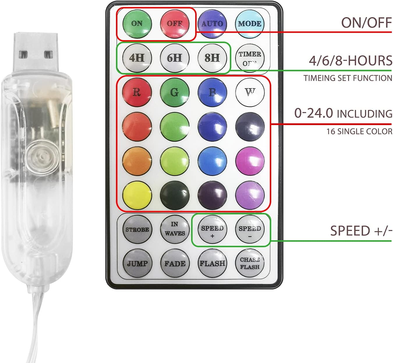 Vanthylit Fairy Lights USB Plug in String Lights with 100 RGB Led Christmas Lights Fairy String Lights for Party Wedding Festival Bedroom Dorm Table Decoration - - 