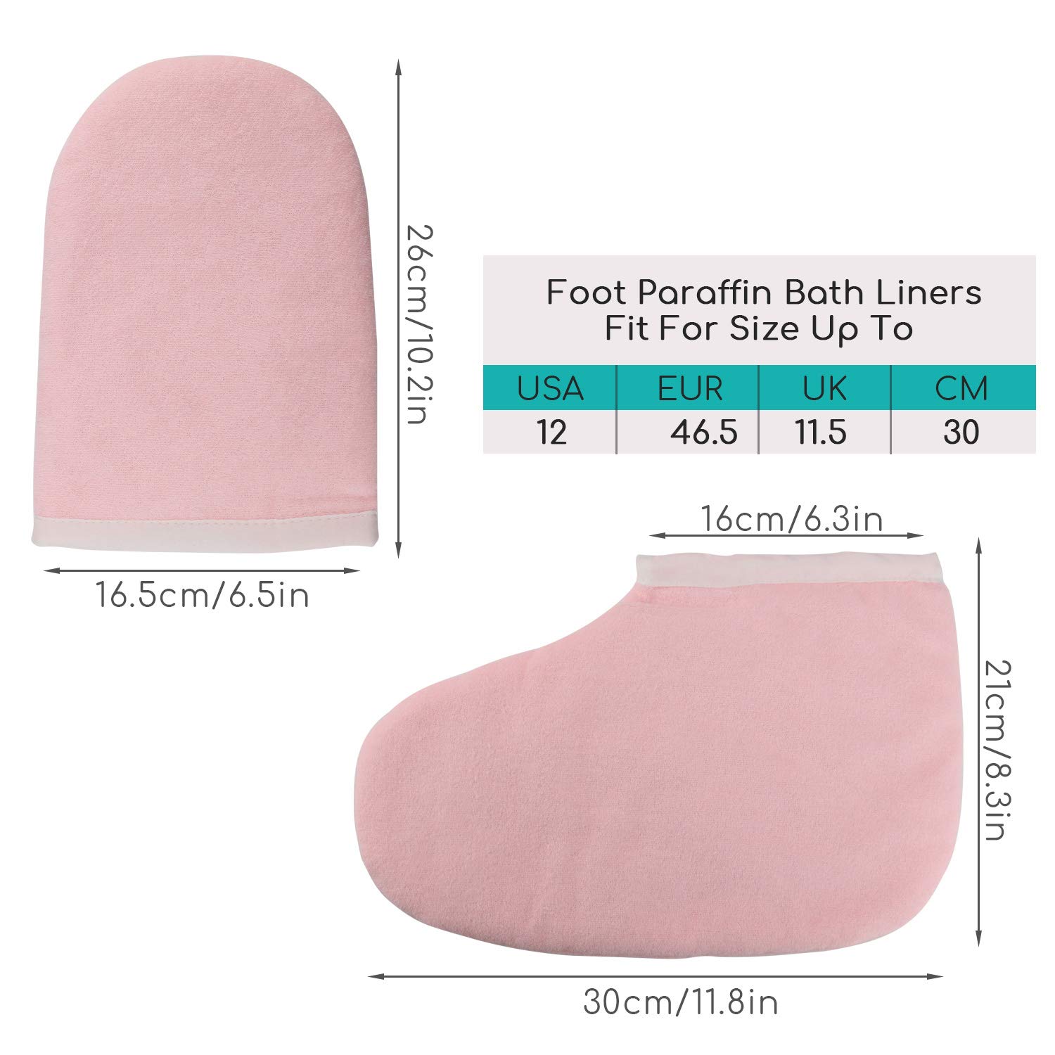 Paraffin Wax Bath Terry Cloth Gloves Booties, Wax Care Insulated Mittens, Heat Therapy Spa Treatment Tanning Mitt, Great for Paraffin Wax Machine- Pink : Beauty