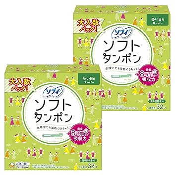 【クリックでお店のこの商品のページへ】【まとめ買い】ソフィ ソフトタンポン スーパー 量の多い日用 32コ入＆times；2個パック(unicharm Sofy)