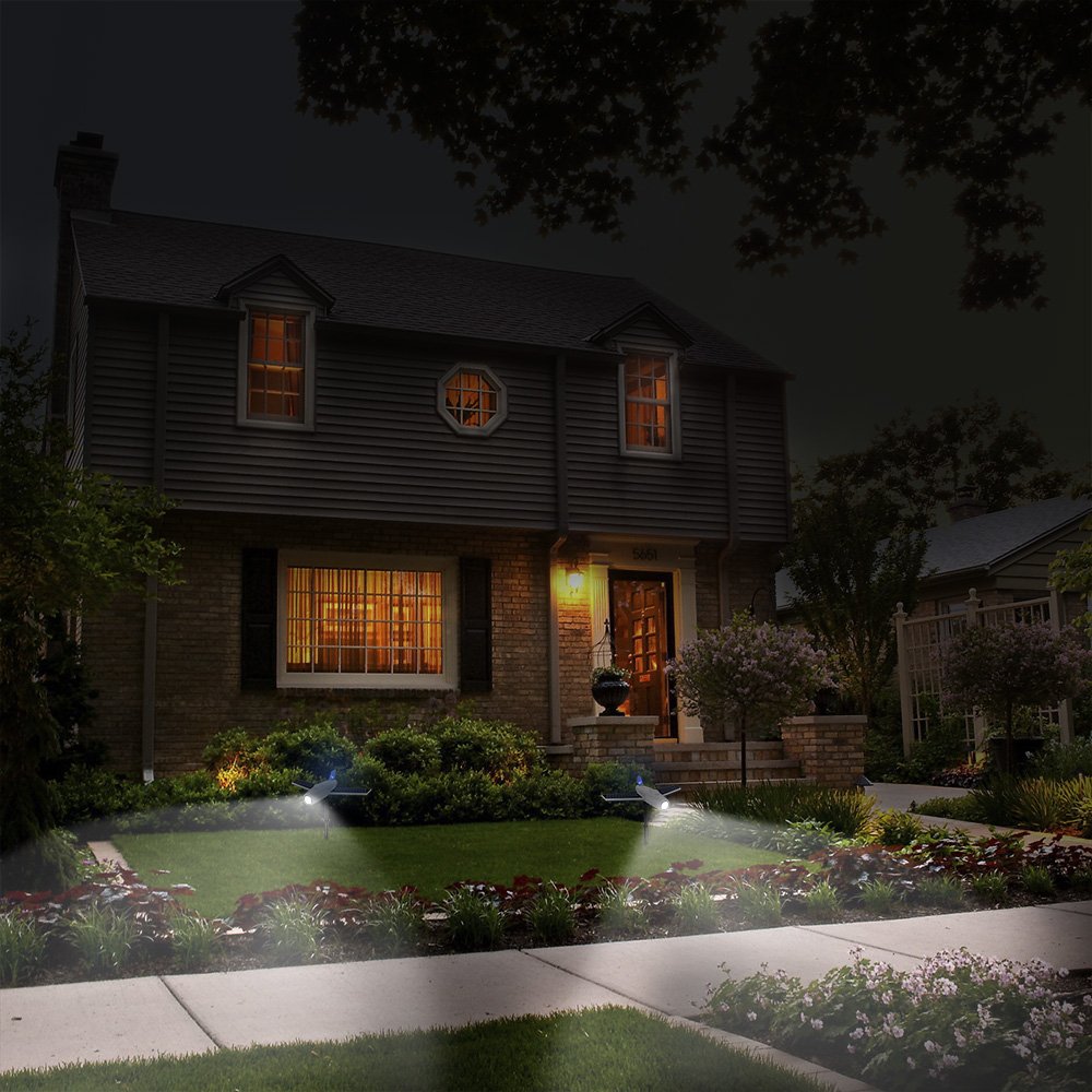 Asucway Solar Lights,Waterproof 2 LED Solar Lights Outdoor Landscape Lighting Airplane Solar Spotlights,Security Solar Flood Lights for Garden Backyard Driveway Patio Lawn Pathway Pool Decoration