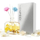 CHAOYA Reed Diffuser Set, 6.76 oz Fragrance Scent Essential Oil with 5 Sticks Diffuser, Long-Lasting Scented Oil Diffuser for Bedroom, Bathroom, Living Room (Gardenia)