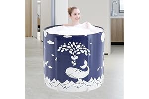 ptlsy Portable Bathtub for Adult, Ice Bath Tub for Adults, Folding Japanese Soaking Bath Tub Fit for Cold Warm Spa Indoor & Outdoor (Whale)