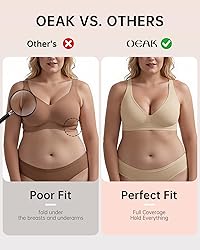 OEAK Womens Deep V Bras Wireless Comfortable Bra