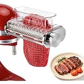 Meat Tenderizer Attachment for KitchenAid Stand Mixers | 3 Adjustable Thickness Alloy Roller, Flip Clear Safety Guard, Compatible with All KitchenAid Mixer, Dishwasher Safe