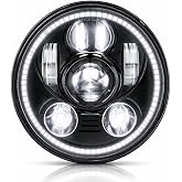 Eagle Lights 8900BG3H-SCOUT Indian Scout Motorcycle LED Headlight with White Halo Ring, Fits 2015+ Scout 60, Scout and Bobber, Black