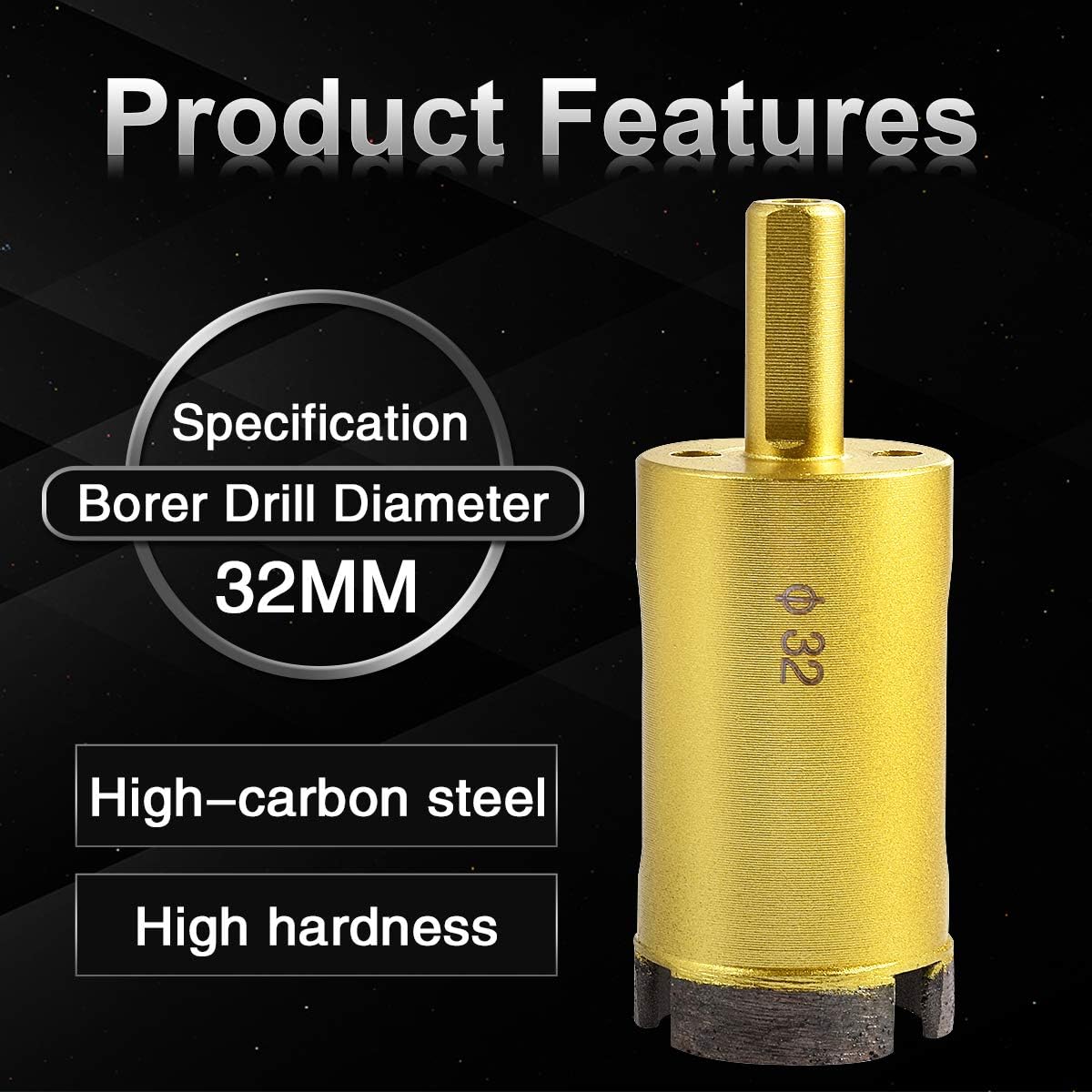 KATUR 32mm Dia Diamond Hole Saw Diamond Core Drill Bit, Masonry Hole Saw Porcelain Tile Hole Cutter for Marble Glass, Slate - Image 5