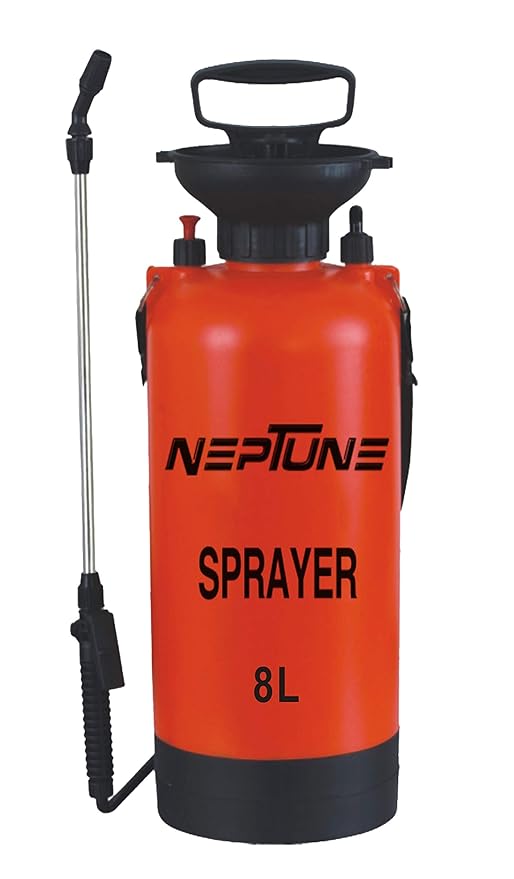 NEPTUNE SIMPLIFY FARMING 8 L Hand Operated Garden Pressure Sprayer (Red and Yellow, Standard)