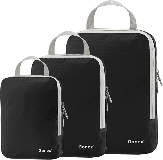 Set of 3 Gonex Packing Cubes, Clothing Compression Cube Extensible