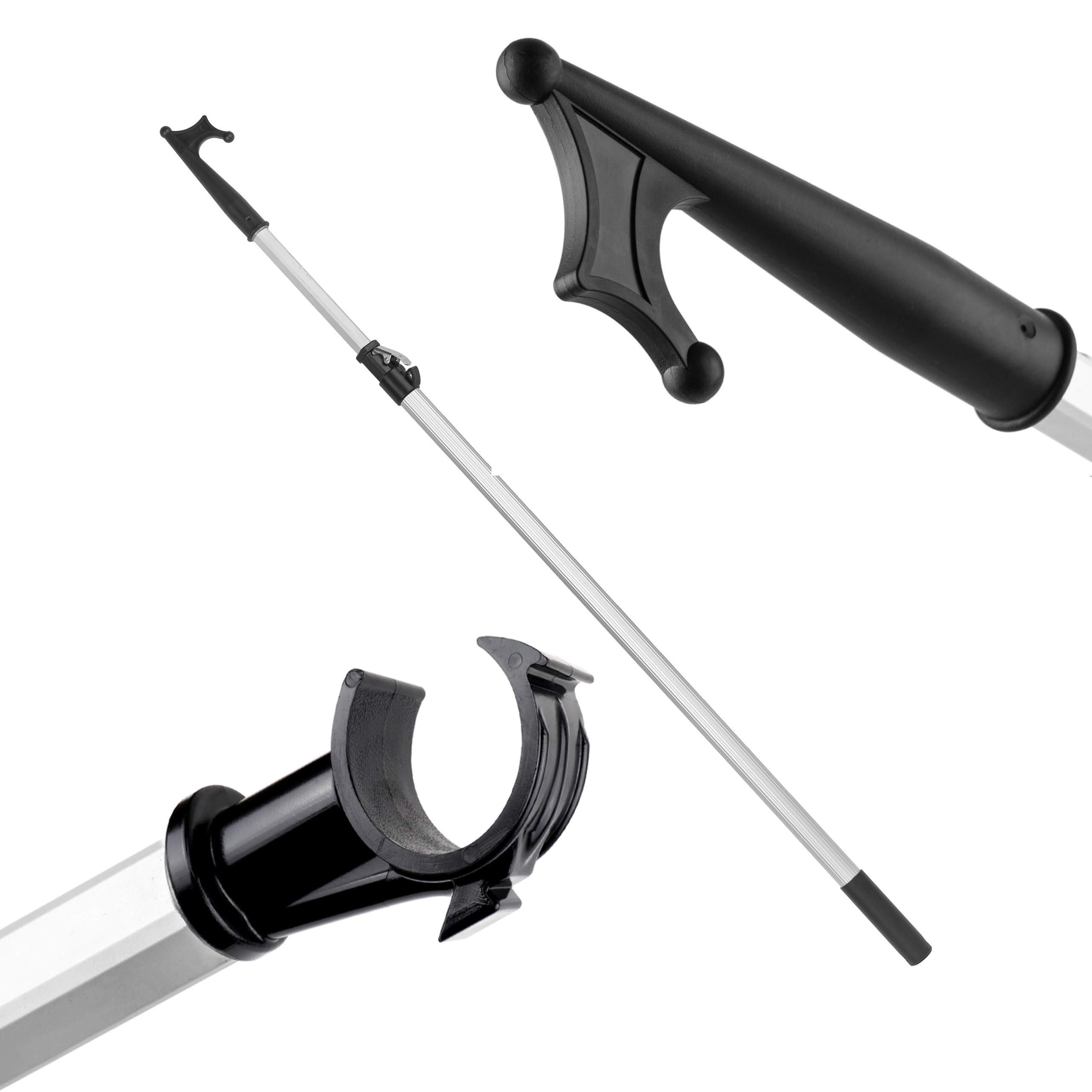 Telescopic Window Opener Rod Pole for VELUX, Skylight and Blinds | Wardrobe and Closet Pole Hook | Roof Loft Hatch and Ladder Pole | Up to 2m (7ft) long, Two Hooks Included.