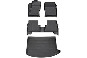 GINOWY- Floor Mats & Cargo Liner for Ford Escape 2013-2019丨TPE All Weather Car Floor Mats for Ford Escape | Custom Fit Rubber Liners Escape Accessories Trunk Mat Trunk Liner Cargo Mat