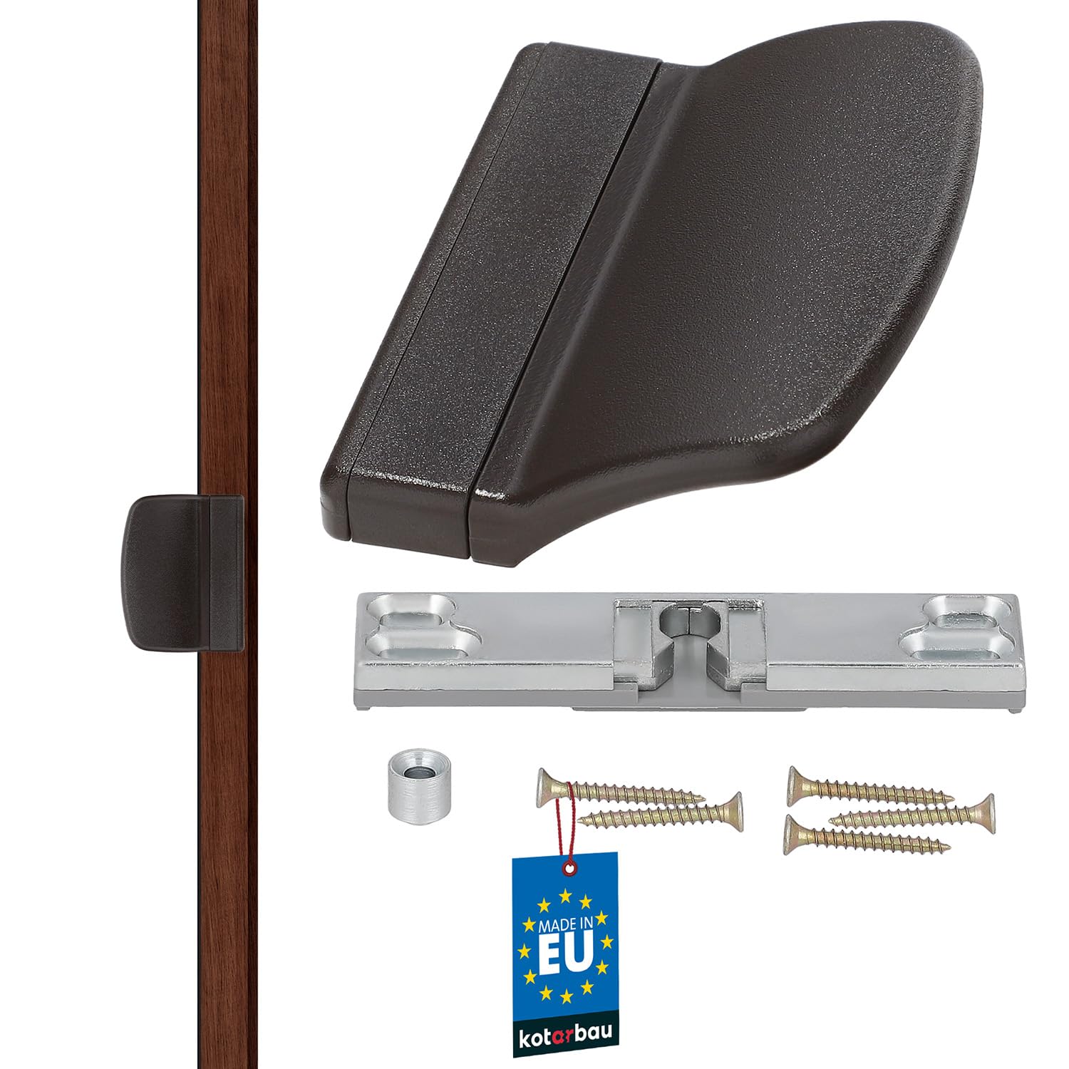 KOTARBAU® Practical Balcony Door Handle Dark Brown Safe Smoking Patio Door Look Handle Close Handle Shell Universal (Dark Brown) Balcony Door Catch