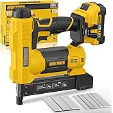 ALLOYPOWER 2 in 1 Cordless Brad Nailer/Electric Stapler with 2.0Ah Battery and Charger,1000pcs Nails and 500pcs Staples Included for Home Improvement & Woodworking