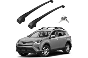 KOARIGO Roof Rack Cross Bars Compatible with Toyota RAV4 2013-2018, Adjustable Aluminum Heavy Duty 300 LBS Anti-Theft Lock Cargo Carrier Rooftop Crossbar Accessories for Bike, Basket, Snowboard, Luggage