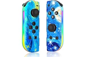 Switch Controller Compatible with Switch/OLED/Lite, Switch Joypad Replacement Controller with RGB, Left and Right Wireless Sw