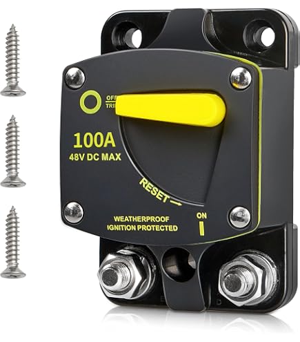Blue Sea Systems 7047 187-Series Panel Mount Circuit Breaker - 135A, Waterproof (IP-66), Single Lever Switch