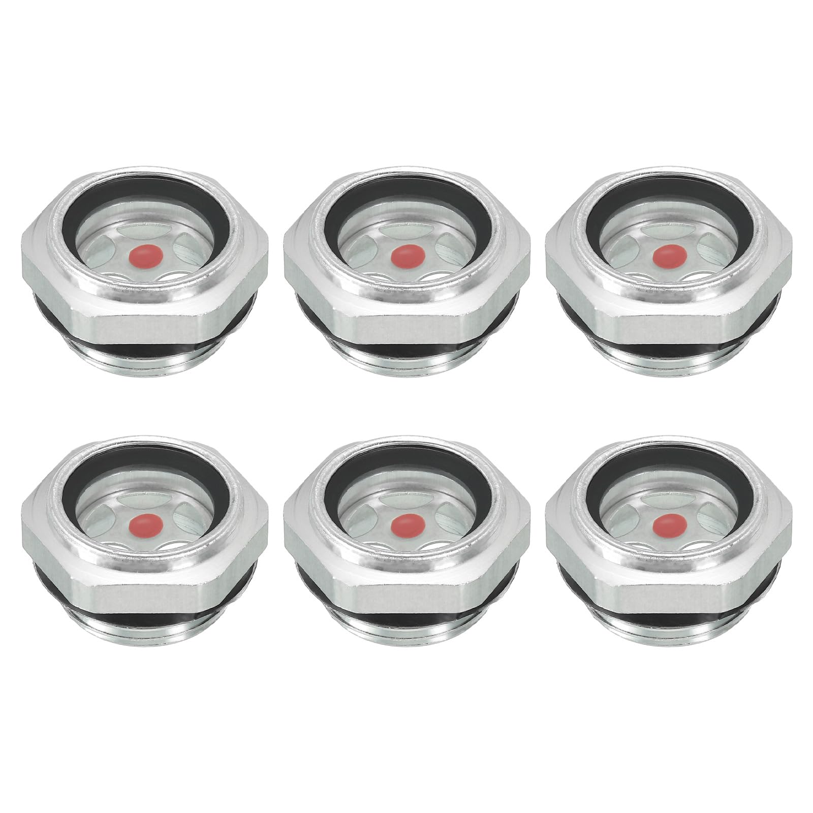 PATIKIL Air Compressor Oil Sight Glass, 6 Pack G 3/4" Male Thread Aluminum Alloy Oil Liquid Level Gauge Air Compressor Parts with O-Ring