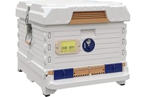 Apimaye Ergo Insulated 10 Frame Bee Hive Set [NO Frames Included] (Single Hive, White Body Blue Entrance)