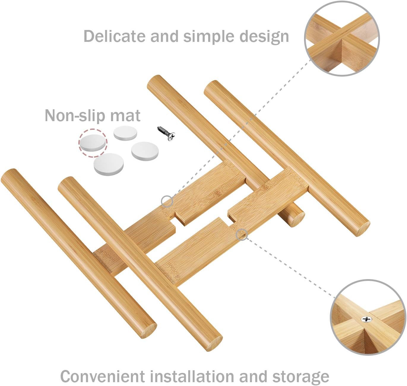 Plant Stand Flower Pot Holder - BAMFOX Indoor Bamboo Mid Century Modern Plant Holder Display Rack for House Plants, Home Decor, Up to 8 Inches (Pot Not Included) : Garden & Outdoor