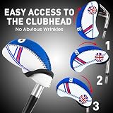 Finger Ten Golf Iron Head Covers Set Navy 10pcs with Numbers view 5