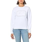 Armani Exchange womens Embroidered Logo Crewneck Pullover Sweatshirt